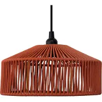 Newgarden pendellampa Calabardina, brun, rep, Ø30cm, IP44 Calarbardina, dimbar, Brun / rost, Textil / tyger / siden, Skandinavisk
