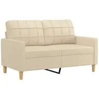 vidaXL 2-sitssoffa gräddvit 120 cm tyg