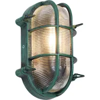 QAZQA Utomhus Vägglampa Grön Oval IP44 - Noutica