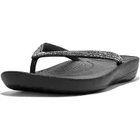 FitFlop Iqushion Sparkle Gummikvinnors Svarta Flipflops