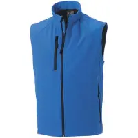 Russell Mens 3 Layer Soft Shell Gilet Jacket (Azure Blue)