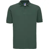Russell athletic Russell Polo shirt med kort ärm i 100 % bomull för män (Flaskegrön)