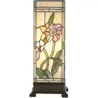 Clayre & Eef Underbar stormlampa Shirley i Tiffanystil SHIRLEY, Multifärgad, Vardagsrum / matsal, Glas, Tiffany, Bordslampa