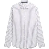 Tom Tailor Striped Slub Oxford Skjorta Med Långa ärmar