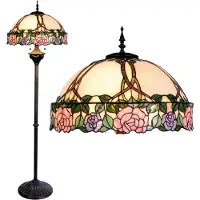 Clayre & Eef Tiffany golvlampa EMILY, Multifärgad, Vardagsrum / matsal, Glas, Tiffany, Golvlampa