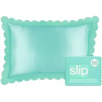Slip Pure Silk Queen Pillowcase with Scalloped Edge - Turquoise Kuddar 1 st