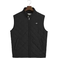 Gant för män. 7006341 Windcheater quiltad väst svart (M), Casual, Polyester