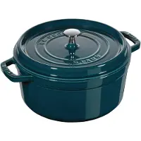 Staub LA COCOTTE gryta gjutjärn rund 5,25 l, blågrön ton