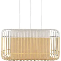 Forestier Hänglampa Bamboo oval, dimbar, Ljust trä, Vardagsrum / matsal, Bambu, Design, Pendellampa