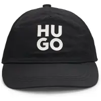 HUGO Kids' cap in crinkle fabric with stacked logo