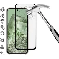 Mtp Products Google Pixel 8a Heltäckande Härdat Glas Skärmskydd - 9H - Svart Kant