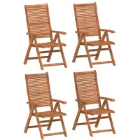 vidaXL Fällbara fåtöljer 4 st 56x72x107 cm Massivt trä akacia