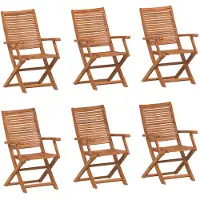 vidaXL Hopfällbara trädgårdsstolar 6 st 57x66x95 cm massivt akaciaträ