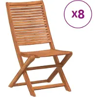 vidaXL Hopfällbara trädgårdsstolar 8 st 57x66x95 cm massiv akaciaträ
