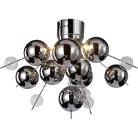 Näve Taklampa Wakusei, dimbar, Förkromad / silver, Vardagsrum / matsal, Metall, Modern, Taklampa