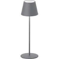 FHL Easy! LED-bordslampa Cosenza med batteri RGBW sandgrå Cosenza, dimbar, Aluminium / grå / zink, Vardagsrum / matsal, Metall, Modern