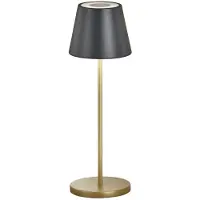FH Lighting LED-batteri bordslampa Cosenza 2.0 34cm svart/guld Cosenza, dimbar, Mässing / guld, Vardagsrum / matsal, Metall, Modern