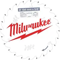 Milwaukee Sågklinga för trä 4932471378; 184x15,87x1,6 mm; Z24; 15°