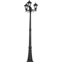 QAZQA Klassisk utomhusstolpe svart 217 cm IP44 - New Haven Hammered