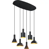 QAZQA Modern pendellampa svart 6-ljus - Biles