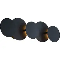 QAZQA Modern vägglampa svart inkl. LED 3-stegs dimbar 5-ljus - Sunrise