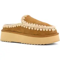 Mou för kvinnor. MU.FW681004A Clog Eskimo Platform läderclogs brun (41), Hud, Mer än 10 cm, Ingen, Casual