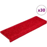 vidaXL Trappmattor 30 st 65x21x4 cm röda rektangulära kanter