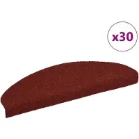 vidaXL Trappmattor självhäftande 30 st 65x21x4 cm bordeauxröd halvrunda stora
