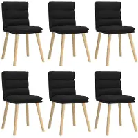vidaXL Matstolar 6 st svart tyg