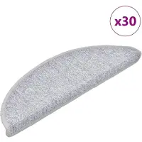 vidaXL Trappmattor 30 st 56x17x3 cm ljusgrå halvrunda