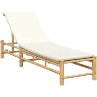 vidaXL Solsäng med dynor 55x199x30 cm bambu