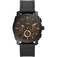 Fossil Herrkvartsur Brun urtavla Svart läderarmband, med avslappnad stilfull design, perfekt utmärkt present till pojkvänner, vänner, män. FS5586 brun