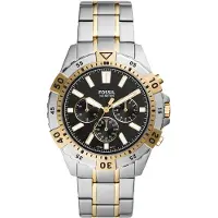 Fossil Garrett herrklocka med kronograf: Blå rund urtavla, armband i rostfritt stål, affärsmodeller: FS5772, FS5623, FS5621, FS5622, FS5771, . FS5773 gyllene