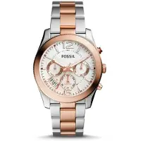 Fossil Damklocka med pärlemortavla och Perfekt Pojkvän-design, Modell ES4135 rosa guld färg