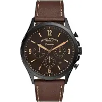 Fossil klocka med svart urtavla, treögon kronograf, affärs- och casual kvartsklocka, herrklocka för dagligt bruk FS5608 brun