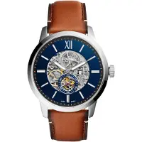 Fossil Townsman Automatisk Herrklocka - Rökgrå Urtavla, Läderarmband, Affärsgåva ME3154 brun