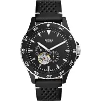 Fossil Crewmaster Sports Automatisk Svart Urtavla Svart Läderarmband Klocka för Herrar ME3148 svart