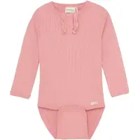 Minymo Body - l/ä - Rib - Rosett - - 68 - Body L/Ä
