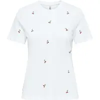 ONLY T-shirt 'ONLKetty' grön / karminröd / vit