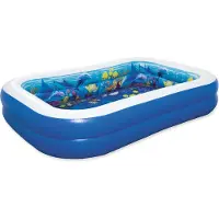 Bestway 54177, Uppblåsbar pool, 778 l, Rektangulär, 3 År, Vinyl, Blå, Vit
