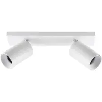 Deko-light CAN TILT takspotlight, vit, 31 x 9 cm, 2 lampor, metall GU10 TILT, dimbar, Vitt / opal, Vardagsrum / matsal, Aluminium / grå / zink, Spotlight