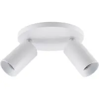 Deko-light CAN TILT takspotlight, vit, Ø 20 cm, 2 lampor, metall, GU10 TILT, dimbar, Vitt / opal, Vardagsrum / matsal, Aluminium / grå / zink, Spotlight