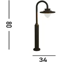 Searchlight LED pollare Texas, Svart, Aluminium / grå / zink, LED-utomhuslampa