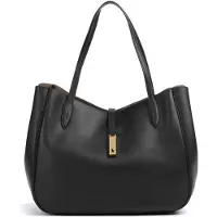 Ralph Lauren för kvinnor. 428935220002 Stor svart Tote-väska i skinn med Polo ID (OSFA), Casual, Hud