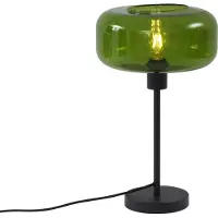 QAZQA Retro bordslampa svart med grönt glas - Bizle