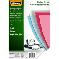 Fellowes - A4 (210 x 297 mm) - 180 mikron - klar - 100 stk PVC-bindningsskydd