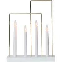 Star Trading Ljusstake Glossy Frame | 4 ljus | vit []