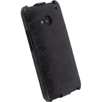 Krusell Tumba Slimcover - Skydd för mobiltelefon - läder - vintagesvart - för HTC One