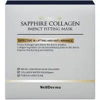 Nippon-Mart wellderma Premium Sapphire Collagen Impact Fitting Mask Pack 25g [Official Wellderma] (4 masks)
