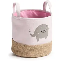 Zeller förvaringskorg Elefant, polyester/jute, rosa